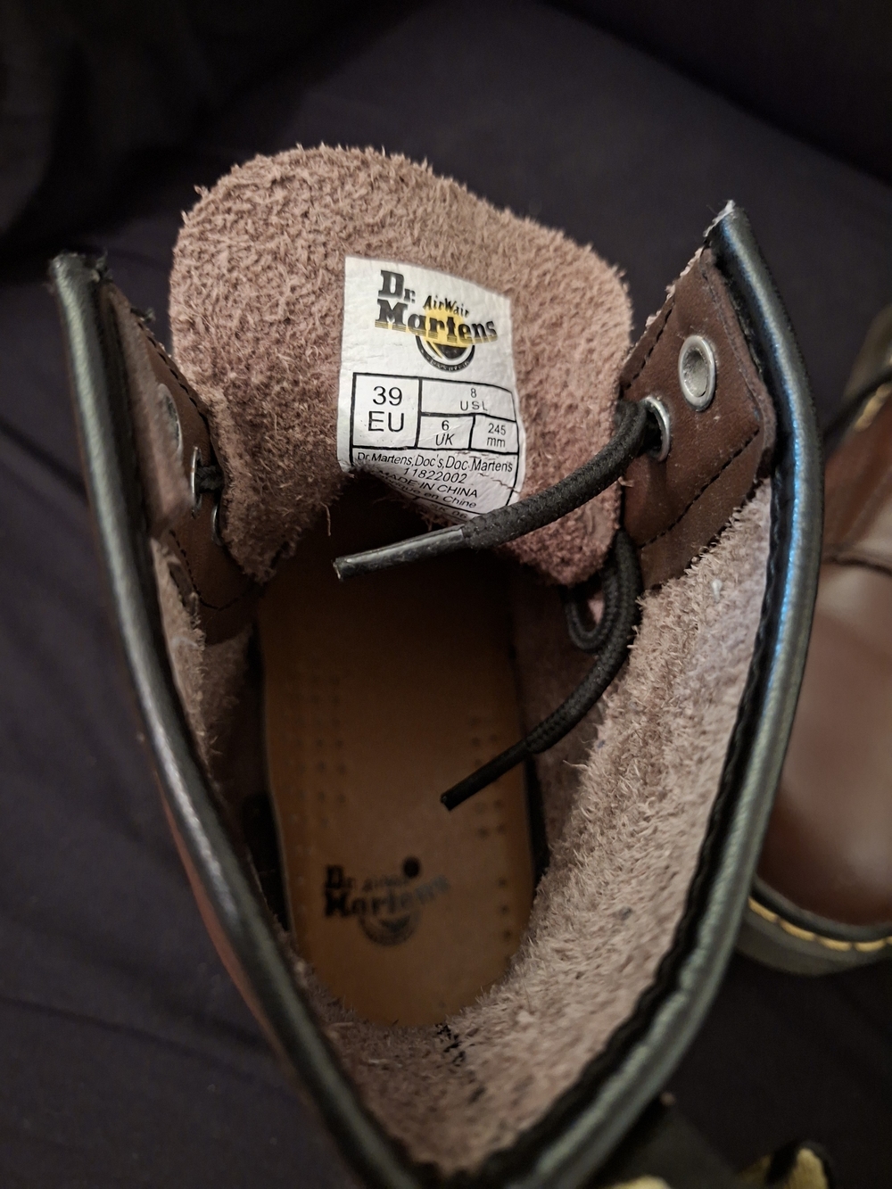 Dr. Martens Brown 8-Eye Leather Combat Boots - Picture 7 of 7